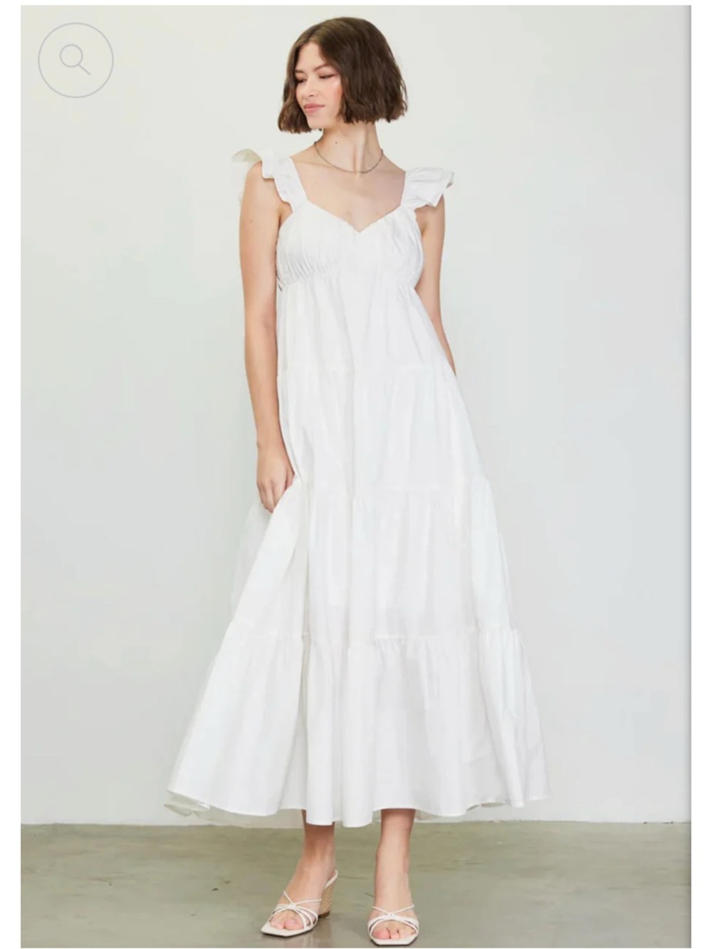 White Ruffled Tiered Summer Dress
